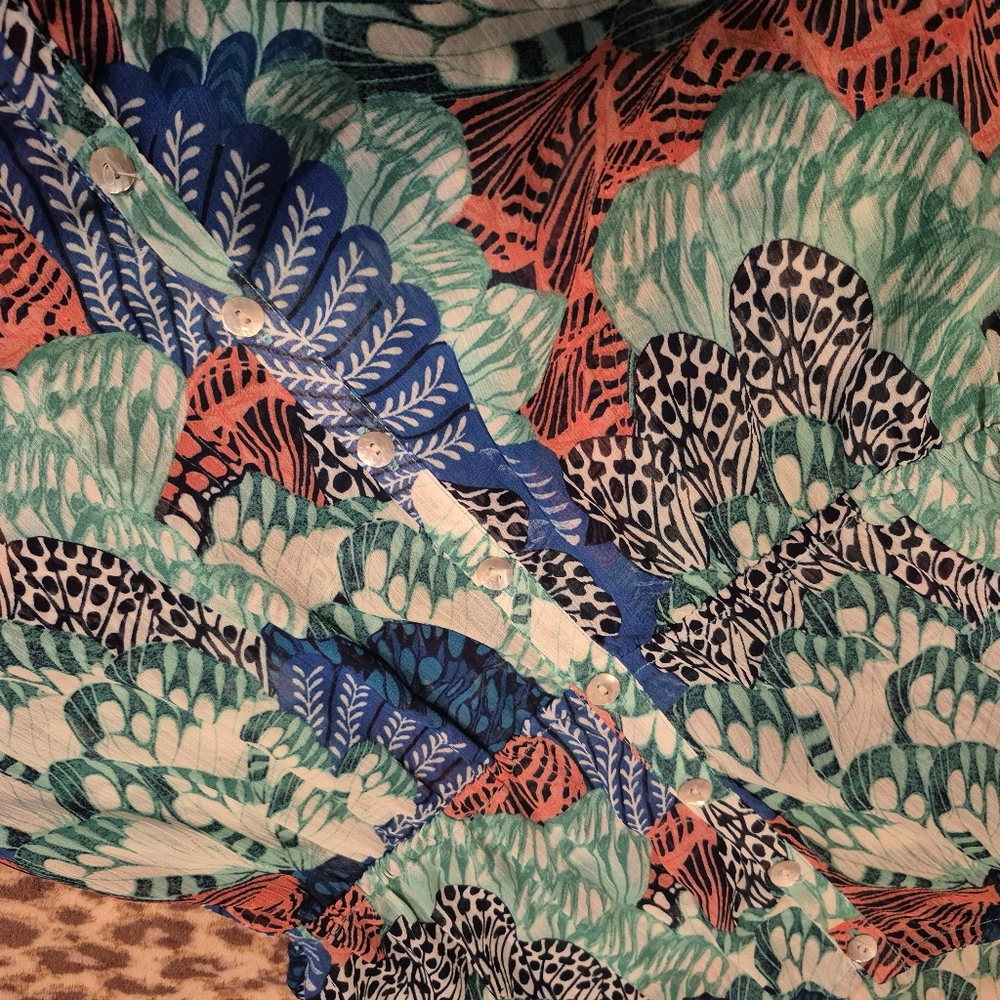 Forever 21 Multicolor Patterned Blouse Small - Picture 8 of 13